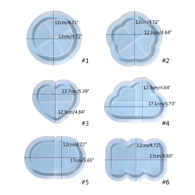 DIY Jewelry Tray Mould Cute Cloud Heart Flower Shape Plate Resin Casting Mould