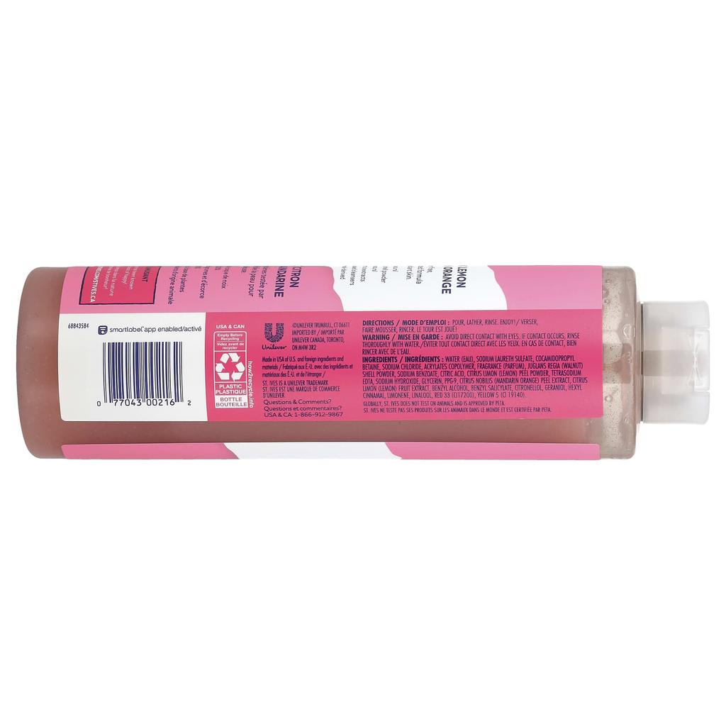 St. Ives Exfoliating Body Wash, Pink Lemon & Mandarin Orange, 650 Ml (22 Fl Oz)