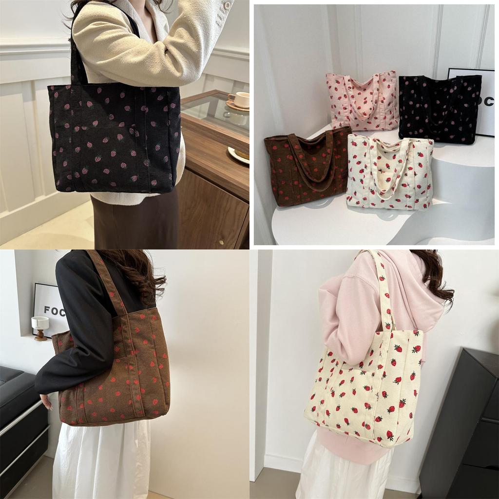 Trendy Street Canvas Tote Bag 2024 Spring New Large Capacity Minimalist Fashion Academy Style Handbag