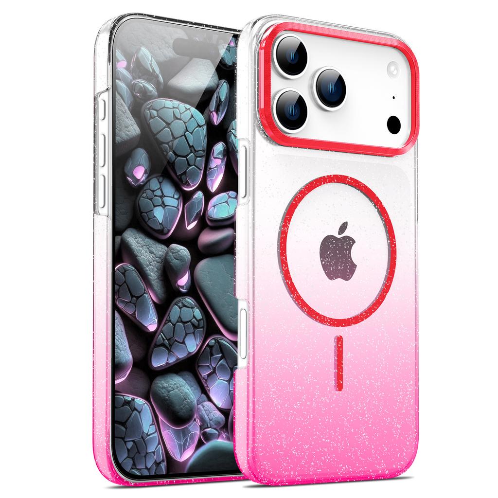 Applicable To Apple 17PROMAX Gradient Flashing Powder Magnetic Suction Phone Case IPhone 16 Advanced Sense 15 Anti Fall Protection Case