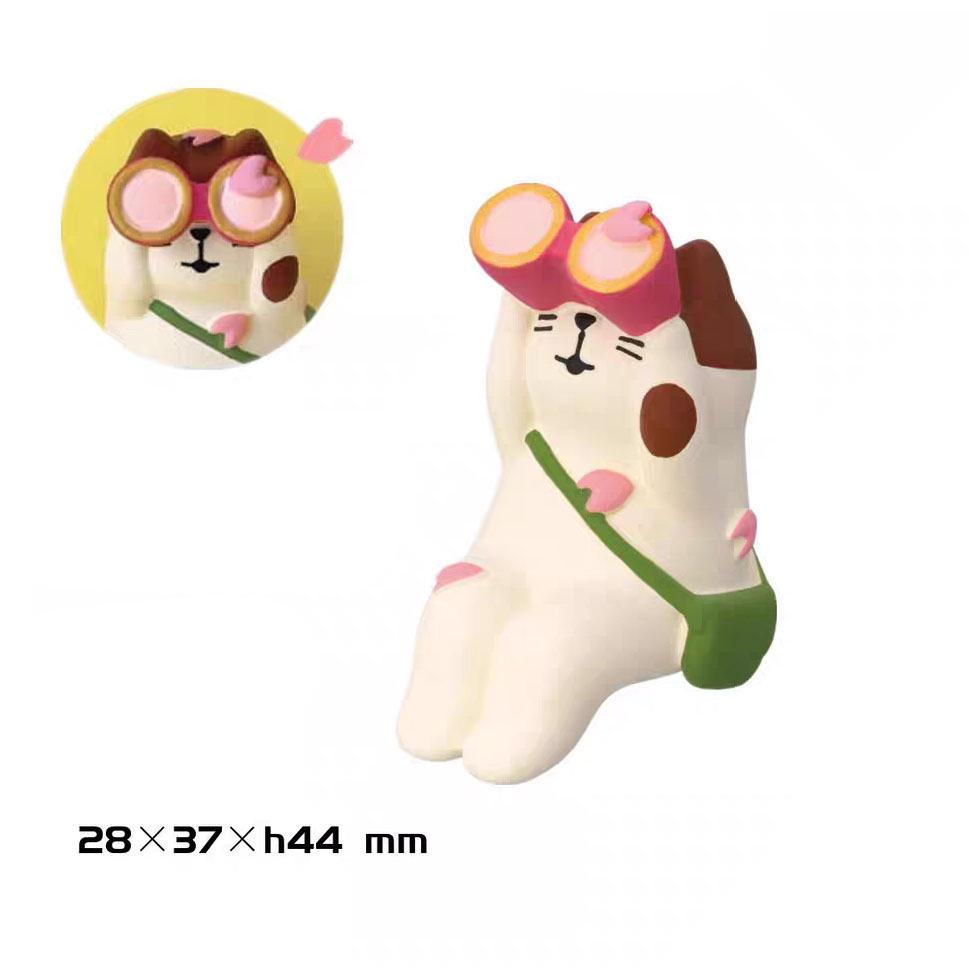 ZAKKA Handmade Japanese Cat Cherry Blossom Season DIY Resin Figurines Ornaments
