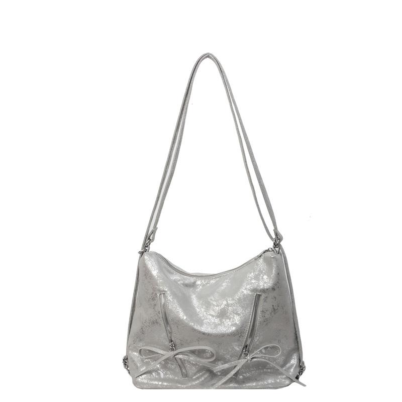 Stylish and simple women's bag large-capacity tote bag new pleated shoulder commuter messenger backpack