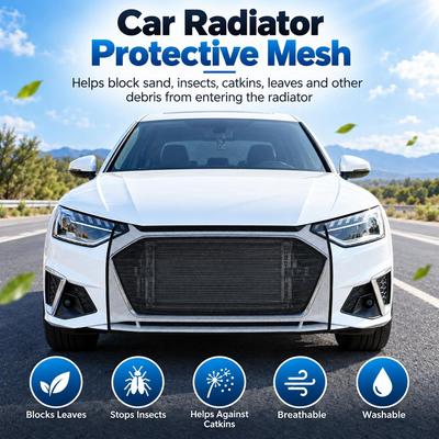 Car Radiator Protection Net, Elastic Hook, Washable Breathable Radiator Protection Net, Used for Leaves, Insects, Sand and Road Debris