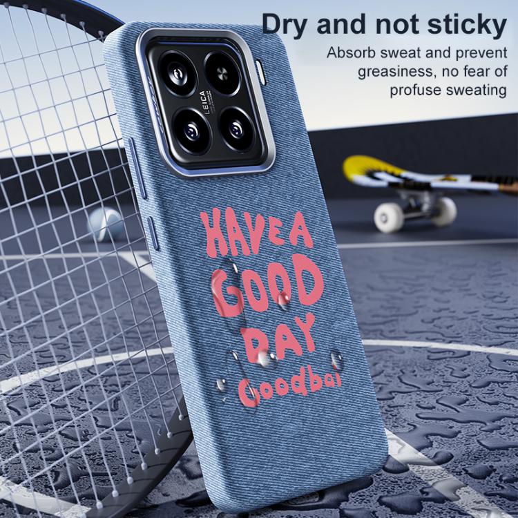 Beautiful Series Denim Texture Magnetic Phone Case For Xiaomi 15, PC Metal Frame Anti-Fingerprint Four Corner Shockproof Wireless Charging Cover