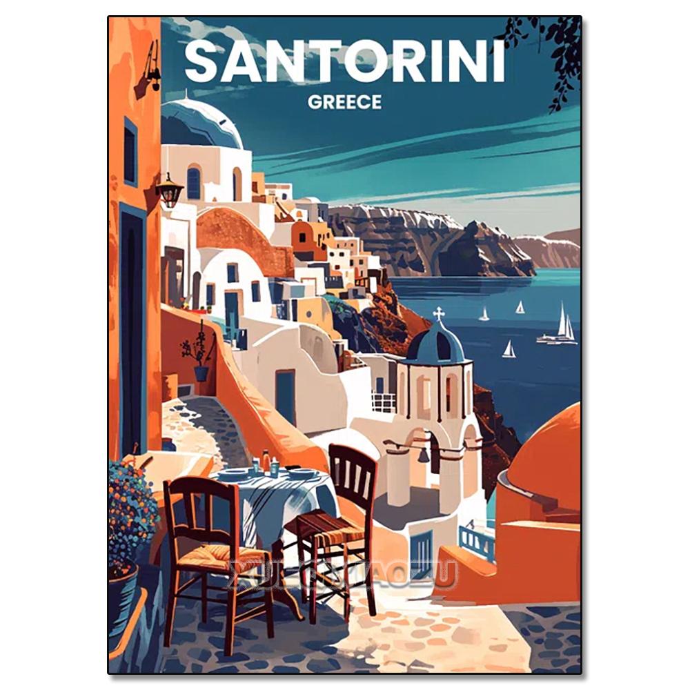 Urban Architecture Diamond Painting Decoration Diy Full Drill Santorini Madrid Rome Mosaic Inlay Cross Embroidery Set Gift