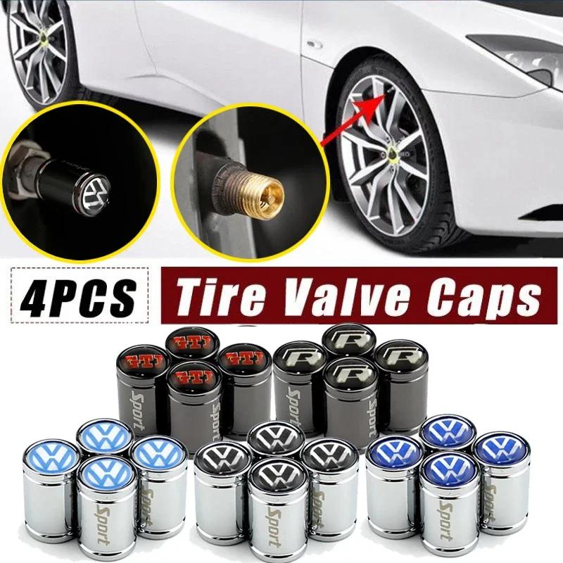 2026 New For VOLKSWAGEN VW 4PCS Car Wheel Tire Valves Tyre Stem Air Caps for Volkswagen Touran Polo Tiguan Passat GTI R Line Gol