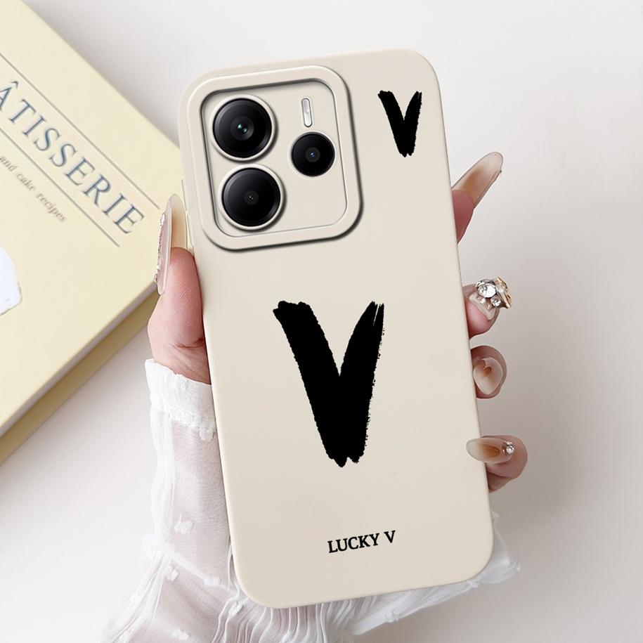For Xiaomi Redmi Note 14 2025 Case Global Cover Cute Letters Soft Silicone Phone Cases For Redmi Note 14 Europe Note14 5G Fundas