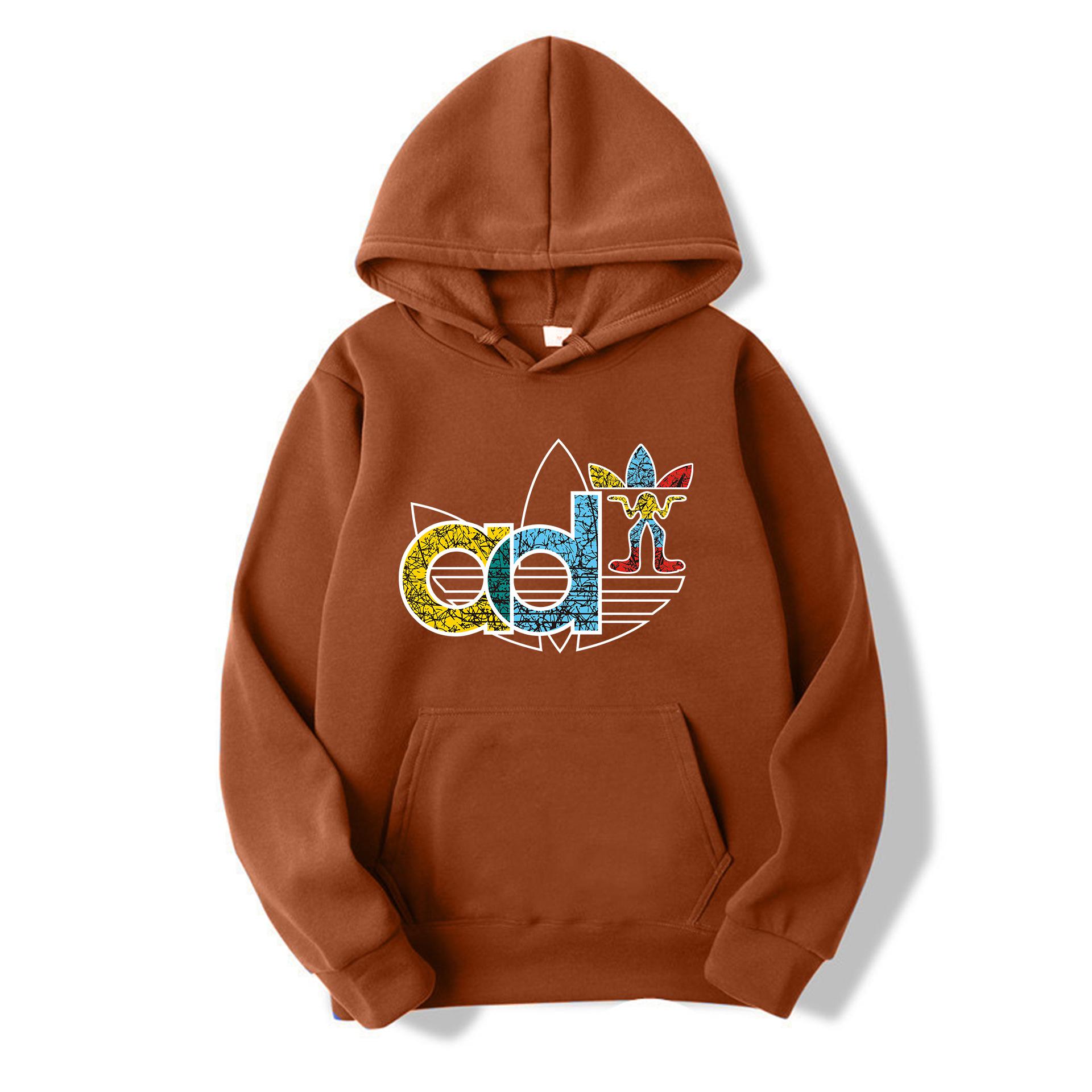 Unisex Floral AD Letter Print Hoodie for Spring & Autumn - Fashionable Casual Sportswear 3XL