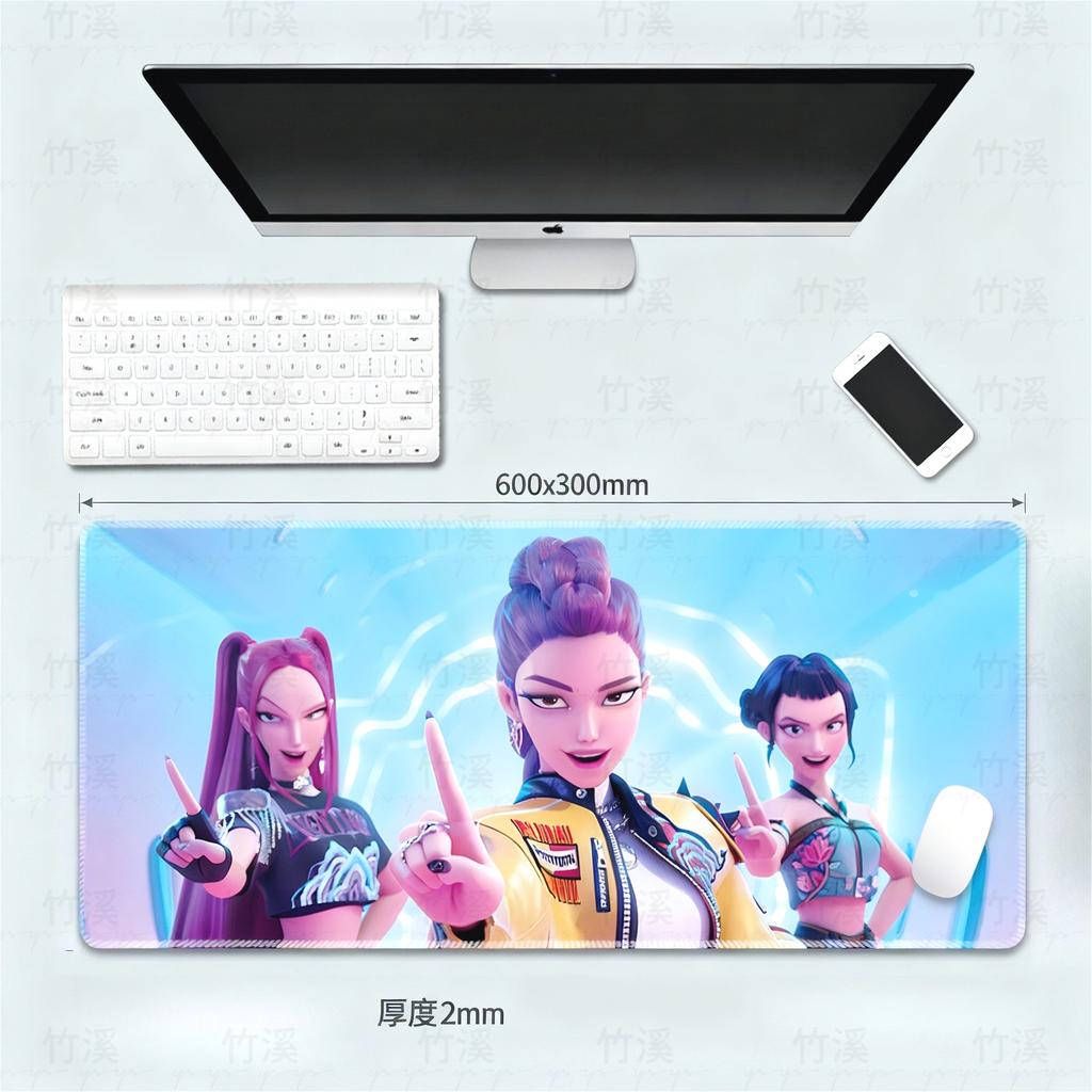 Kpop Demon Girl Group Mouse Pad, XXL Anime Keyboard Pad, Gaming Thick Desk Mat, Anti-Dirty Surface