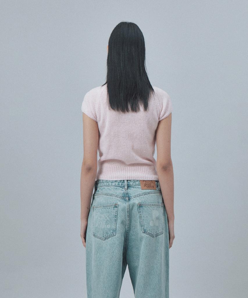 REST&RECREATION Raglan Half Sleeve Knit Top - Pink