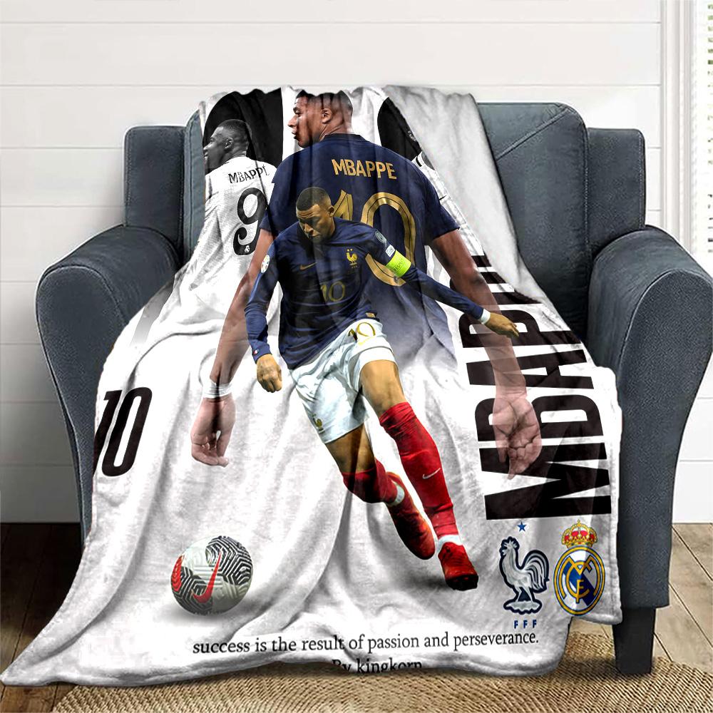 Mbappe's Dynamic Celebration Blanket Soft & Cozy Suitable for Chair Livingroom Bedding Four Seasons Multipurpose Warmthful Decor