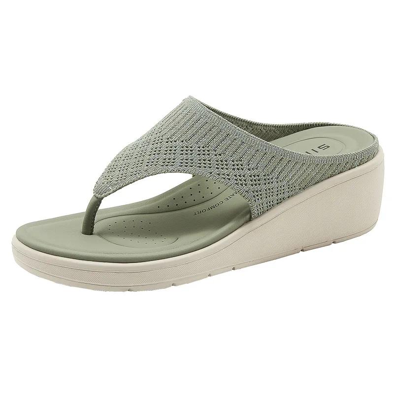 

Модная обувь для женщин Лето 2025 Мода Большой размер 36-42 Платформа Сандалии Шлепанцы Женские танкетки Sandalias De Mujer Женская обувь 42 зелёный