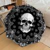 1 Stück Totenkopfmuster Regenschirm - 9 Speichen verstärkt, Automatisches Öffnen, Leicht & Langlebig, Niedliches Modeaccessoire für Draußen - P0726