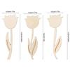 12Pcs Wooden Flower Ornament Unfinished Tulip DIY Painting Crafts Happy Easter Party Spring Home Decoration Kids Gifts Supplies