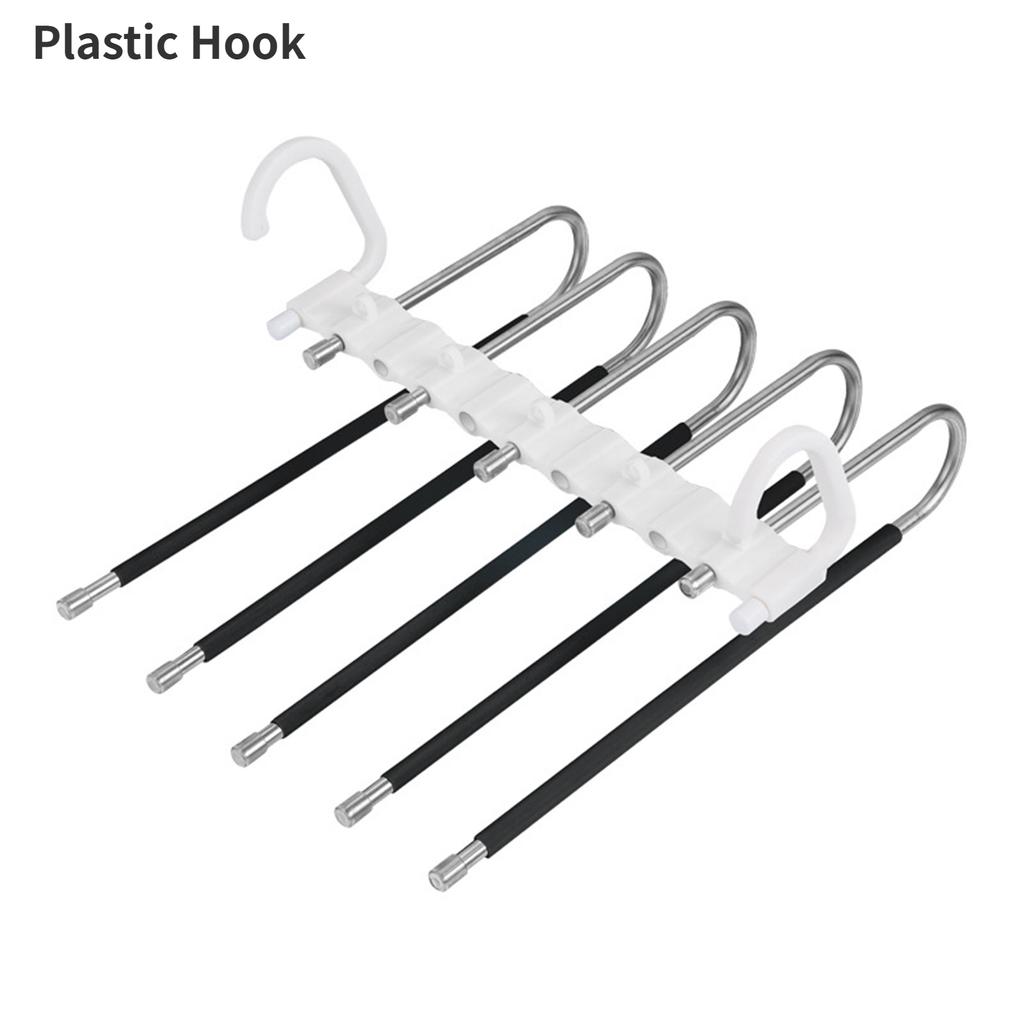 Multifunctional Foldable Pants Hanger,5/9 Layer Wardrobe Storage Rack for Scarf Towel,Space-saving Retractable Clothes Organizer