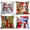 Christmas Santa Cushion Cover Pillowcase Merry Christmas Decor For Home 2025 Navidad Natal Cristmas Xmas Gift Happy NewYear 2025
