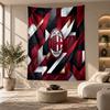 Arazzo Decorativo, Arte da Parete Stampato AC Milan, Appeso a Parete Leggero per Sfondo Camera da Letto