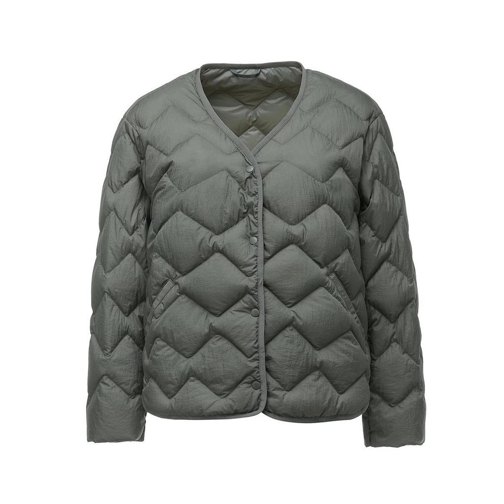 Damska lekka kurtka puchowa z dekoltem w serek 2025: Codzienna, Bez kołnierzyka, Krótka, Odzież wierzchnia Plus Size