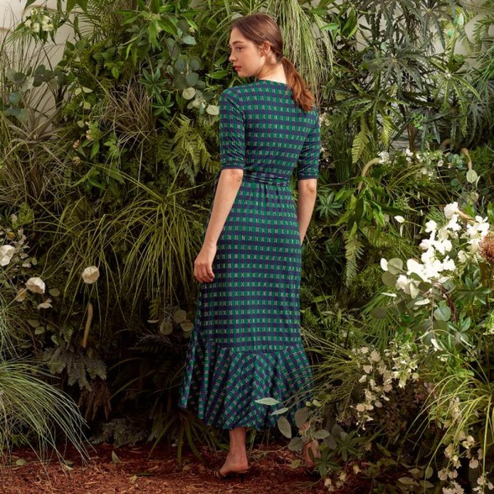 Lipbbam Creola Vivianne 3 4 Sleeve Frill Wrap Dress Ldm42gv101