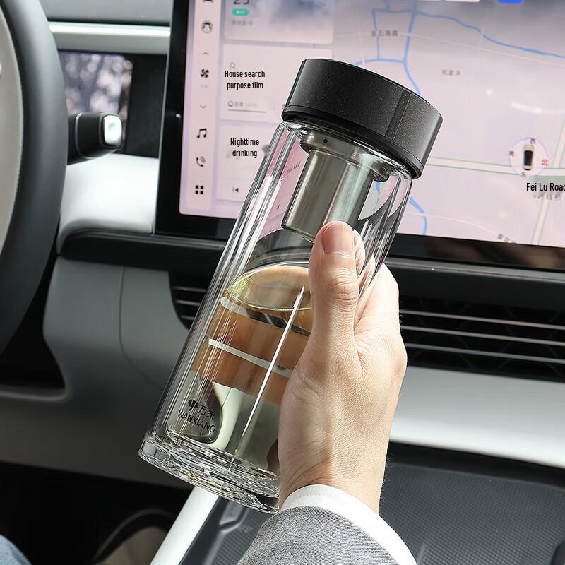 WANXIANG Double-Walled Borosilicate Glass Tea Tumbler