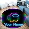 Among Us Custom Name Round Area Rug,Carpet Rug for Living Room Bedroom Sofa Playroom Decor,Non-slip Floor Mat