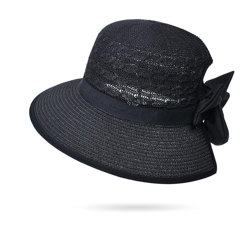 Summer Straw Hat For Women With Butterfly Knot Large Brim Sun Protection For Outdoor Travel
