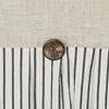 Farmhouse Shower Curtain,Beige and Black Stripe,Button Curtain,Linen and Cotton Woven Fabric,Rustic Charm Country Chic Style