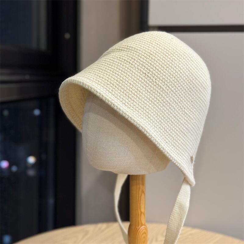 Small Face Wool Blended Fisherman's Hat Children's Autumn and Winter Warm Knitted Basin Hat High-grade Wool Thread Cold Hat