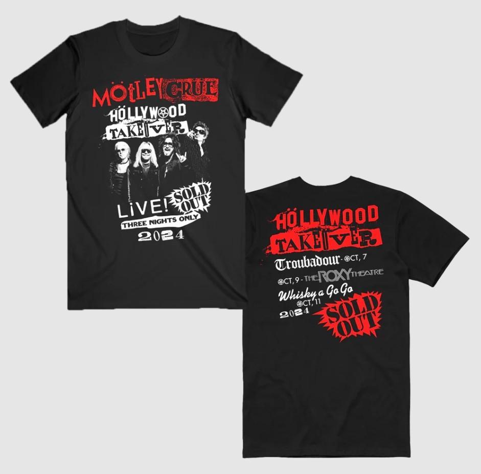 Motley Crue Hollywood Takeover Tee Size S-5XL Reprint Unisex T-Shirt XXL
