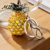 Anti-oxidation Key Pendant Keychain Sparkling Rhinestones Inlaid Three-Dimensional Pineapple Keyring Design Chain Lightweight Car Bag Accessory