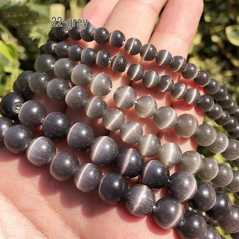 4-12 mm okrągłe koraliki w kształcie kociego oka, luźne pasma do ręcznie robionych kryształowych akcesoriów DIY