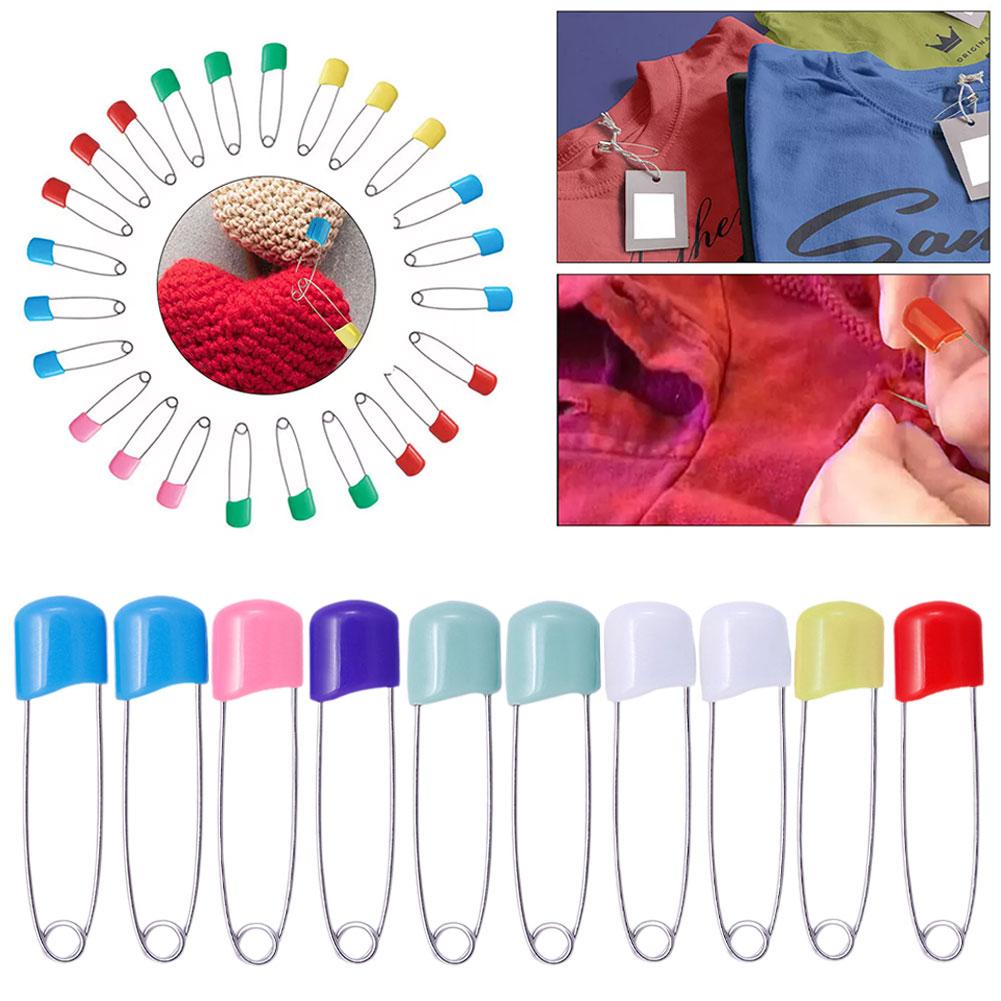 

50 шт. английских булавок с пластиковой головкой 5,3 см, безопасная фиксация ткани, детские иглы, булавки для подгузников, аксессуары своими руками D4T0