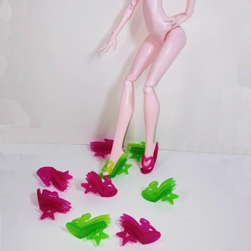 5 paare/los Puppe Zubehör Mode Puppe Schuhe Für Monster High Puppen High Heel Stern Sandale Schuhe Für Monster Puppe Kinder Spielzeug