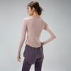 Women's V-Neck Yoga Set: Quick-Dry, Breathable, Fashionable Two-Piece with Chest Pads and Long Sleeves
