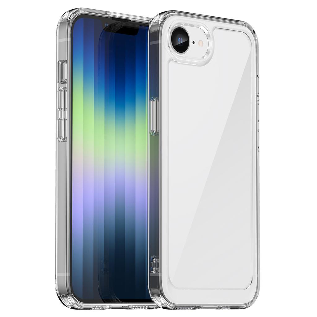 For iPhone 16e Clear Back Case Colorful Frame TPU+Acrylic Phone Cover