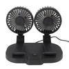 Dual Heads USB Fan for Car Dashboard Multi Speeds Quiet Portable Vehicle Cooling Fan for RV Truck