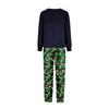 Matching Family Christmas Pajama Set, Round Neck Long Sleeve Top and Pants Loungewear for Parent and Child