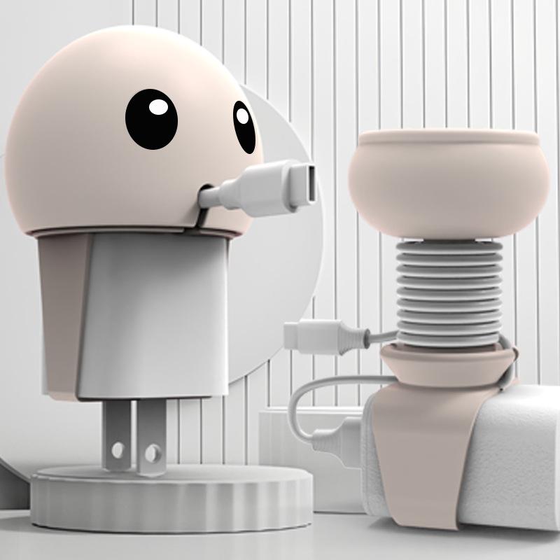 Cute Cartoon Silicone Charger Protector Portable Data Cable Winder Data Cable Buckle Binding Belt Desktop Cable Storage Buckle