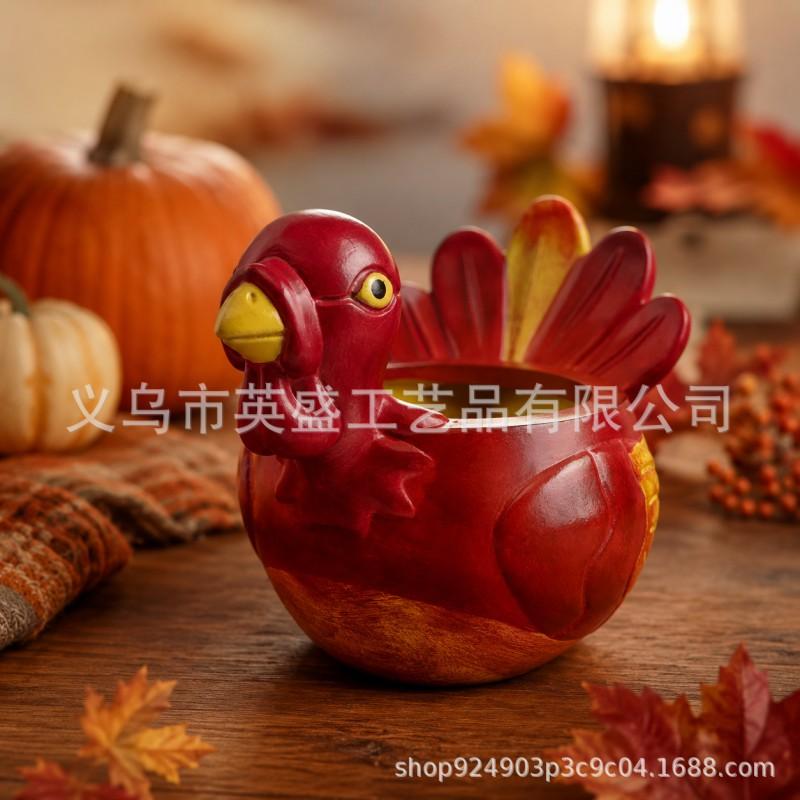 Harvest Turkey Figurine Storage Decor Outdoor Yard Decorations