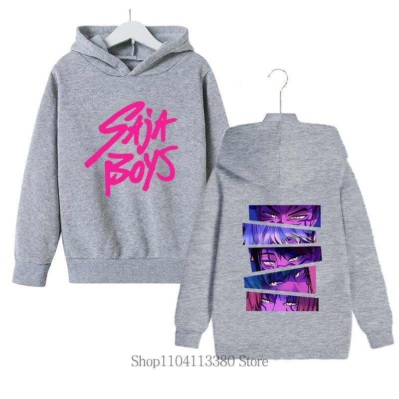 Barnkläder Saja Pojkar K-pop Demon Hunter Tryckt Hoodie Höst Vinter Mode Casual Rolig Fleece Barn Pullover Sweatshirts