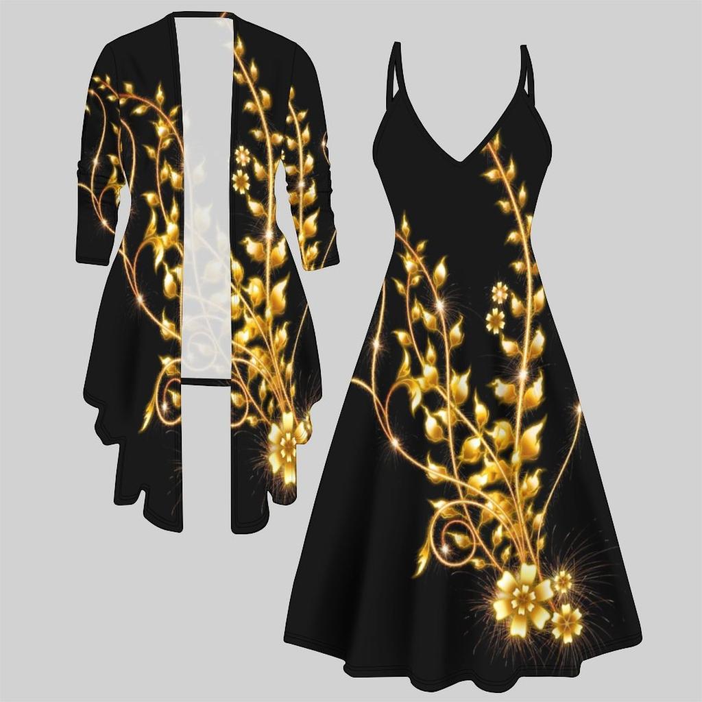 3D  Printed  Set Dress Coat ,Single Color, Diverse Shapes    Fashion Print,suitable for Various Scene Fashion Styles