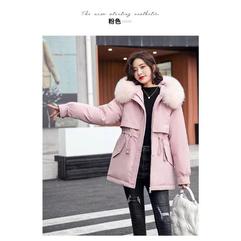 Winter 2025 Thickened Cotton Clothes Women's Fashion Versatile Women's Fleece Jacket with Fur Collar