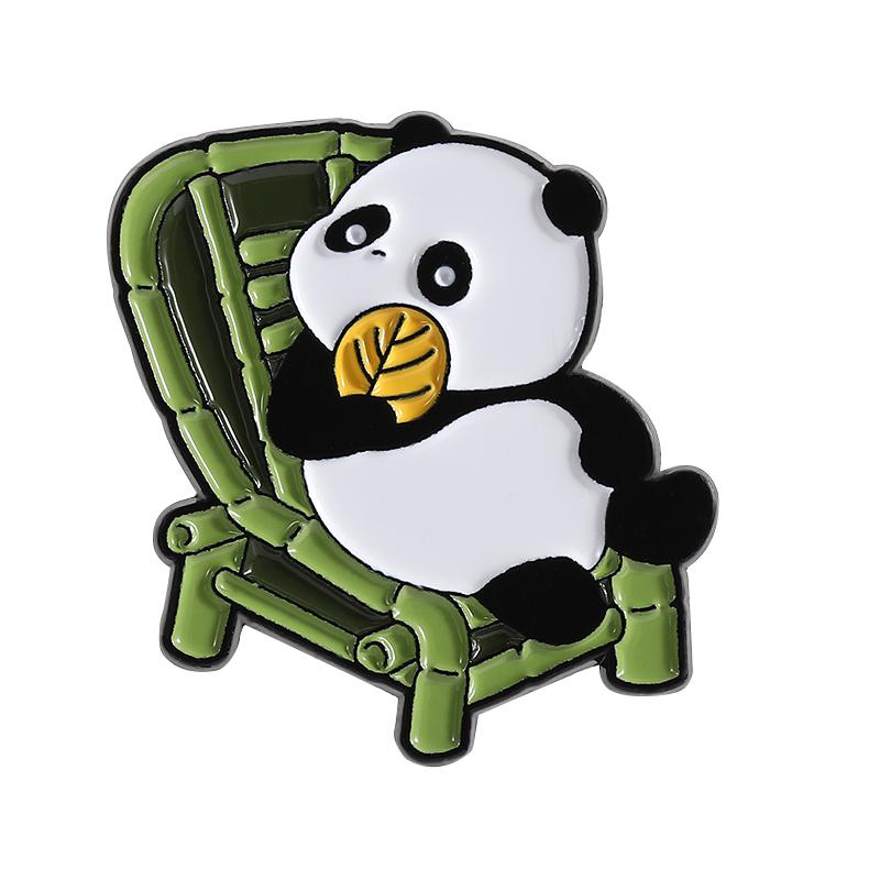 

Cartoon Chinese Panda Series Enamel Pins Hot Pot Mahjong National Treasure Travel Souvenir Brooches Lapel Badge Jewelry Gifts