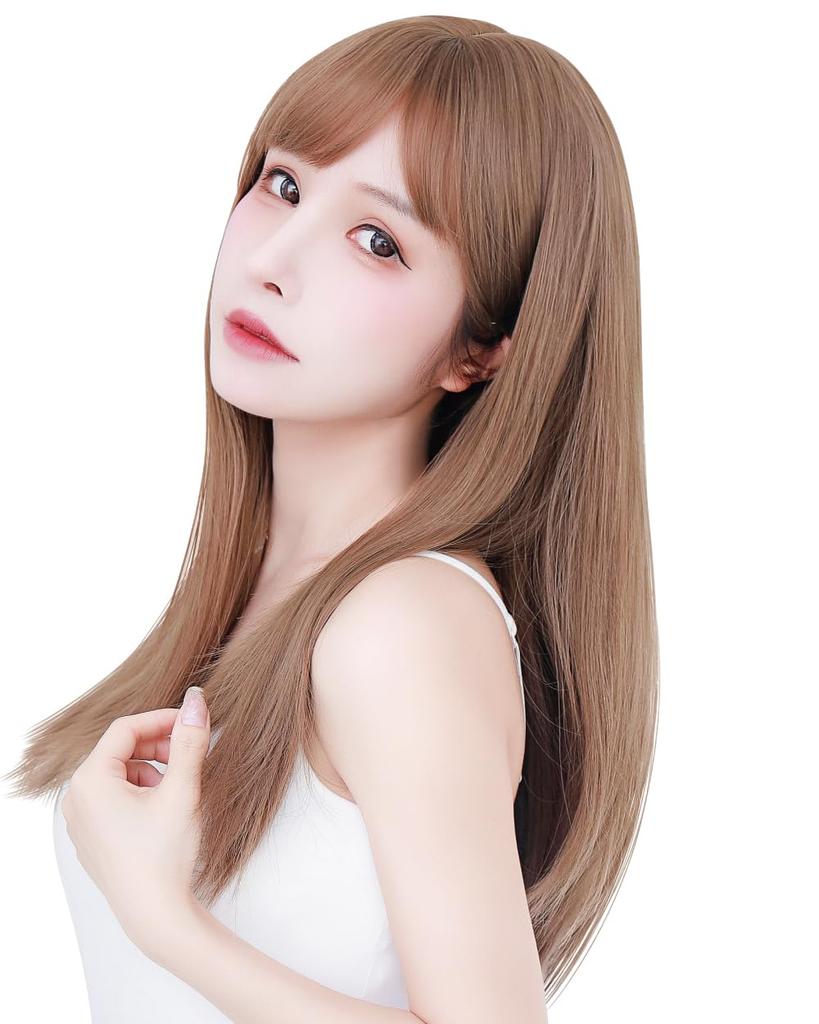 supervised by top long straight made with slimming PL insurance light brown [TefuRe] J-hair member, stylists, wig, high-quality fiber, natural,