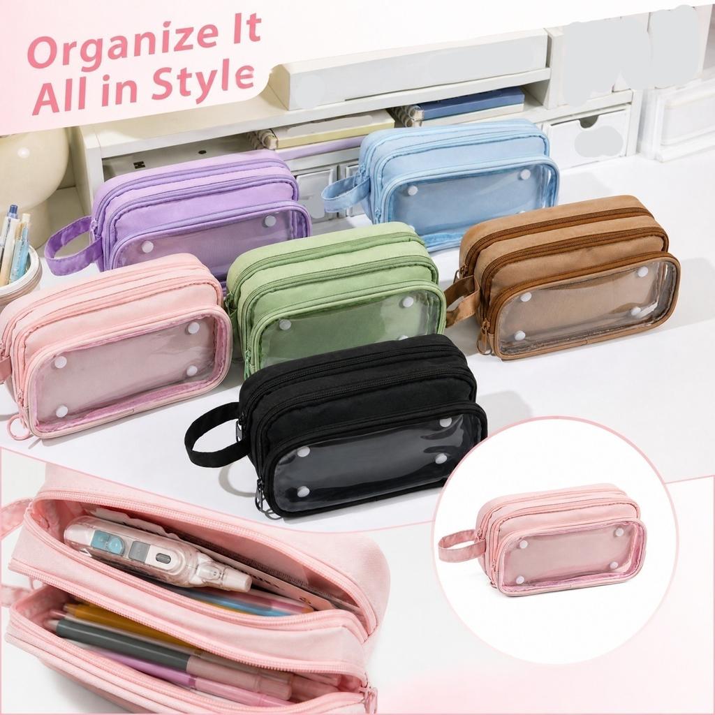 Großes Federmäppchen, Schreibwarentasche für Schule und