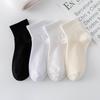 Women's Cream Pure Cotton Low-Cut Socks - Solid Color, Sweat-Absorbing, Odor-Resistant, Versatile, Thin Style.