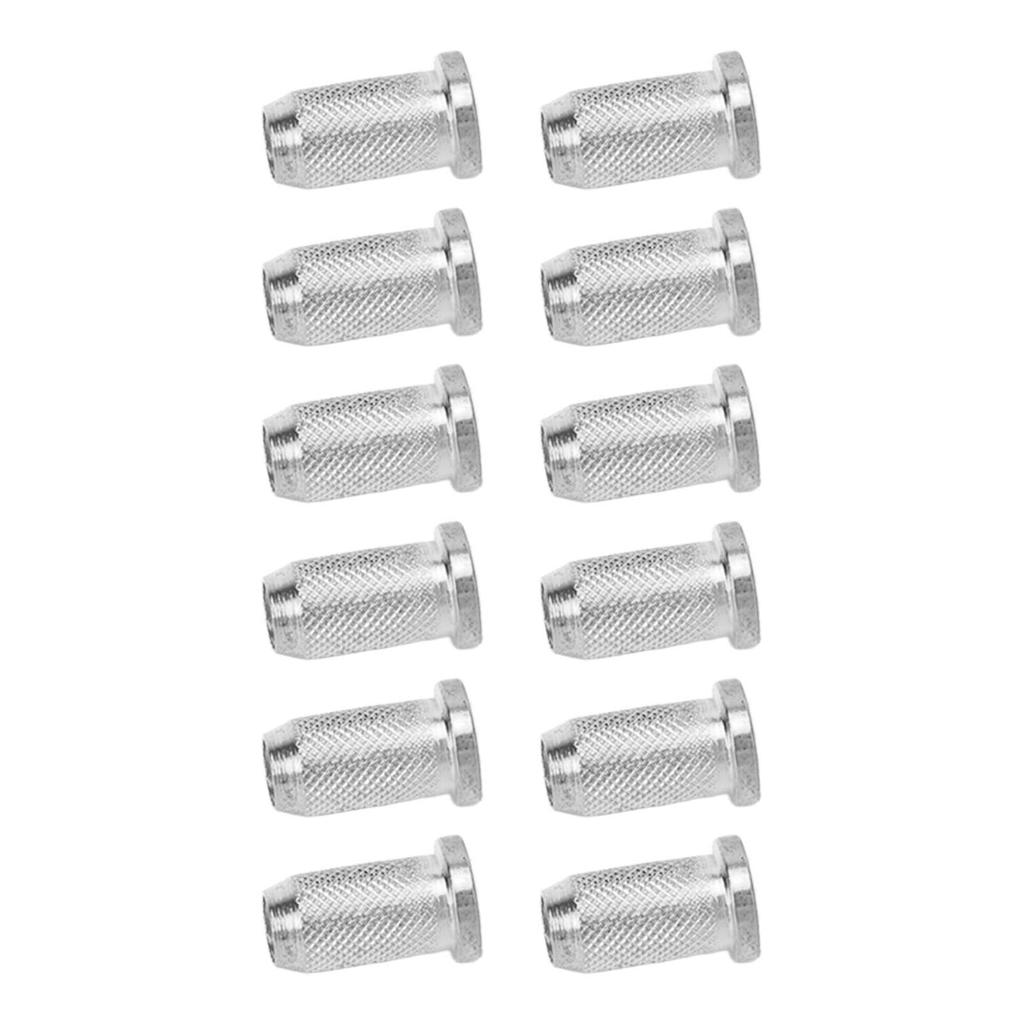 12PCS Guitar Bridge Body Through Ferrules Replacement Metal Electric Guitar String Bushings