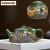 230ml Antique Yixing Purple Clay Teapots Handmade Landscape Pot Raw Ore Green Mud Tea Soaking Kettle Zisha Tea Set Tea Services