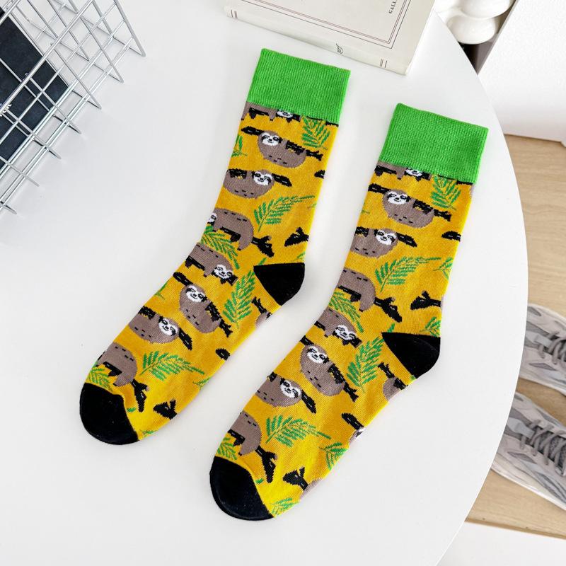 Zhuji Socks Animal Printed Sports Socks 36-47 Wind Trend Men'S Stockings Medium And High Stockings