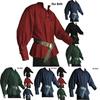 Medieval Renaissance Men Stand-up Collar Knight Top Lace Up T-shirt Costume For Stylish Cosplay